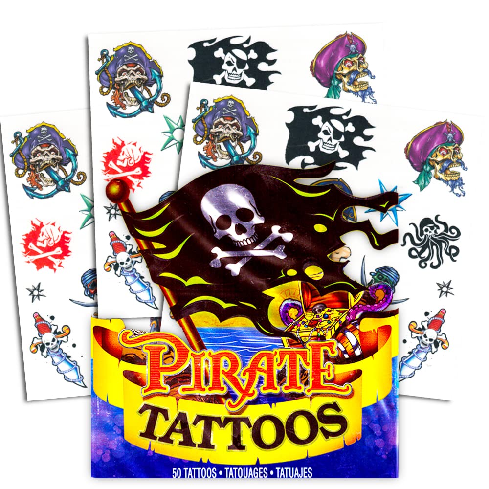 Pirate Tattoos - Assorted Temporary Tattoos for Parties