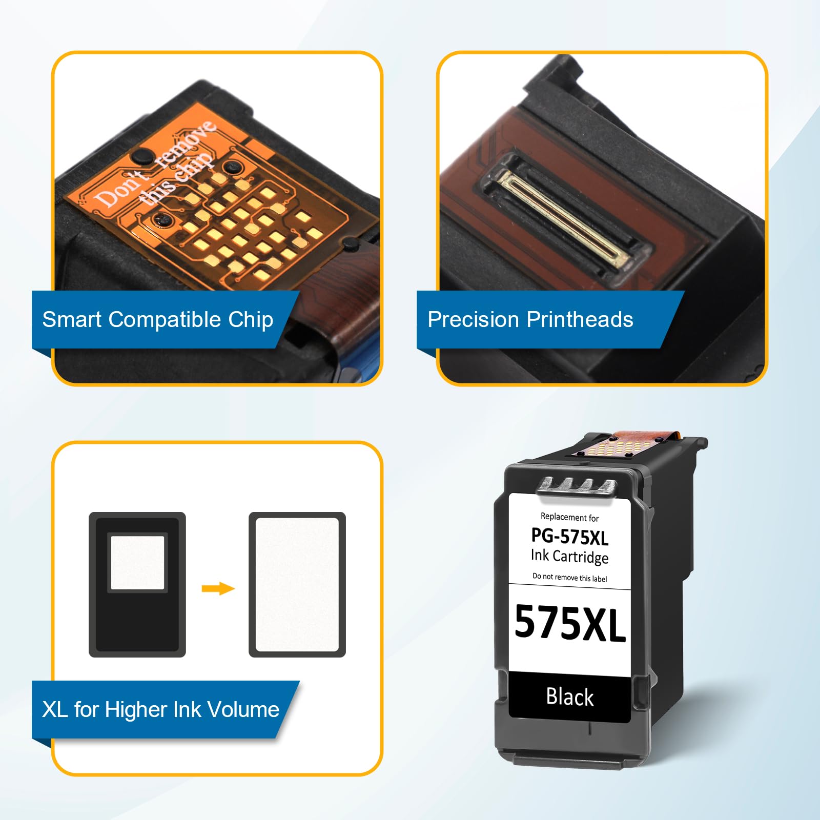 Lot De Cartouches D'encre Compatible Canon 575/576 XL ENCRE4U - Pour Imprimantes Pixma TR/TS - Neuf
