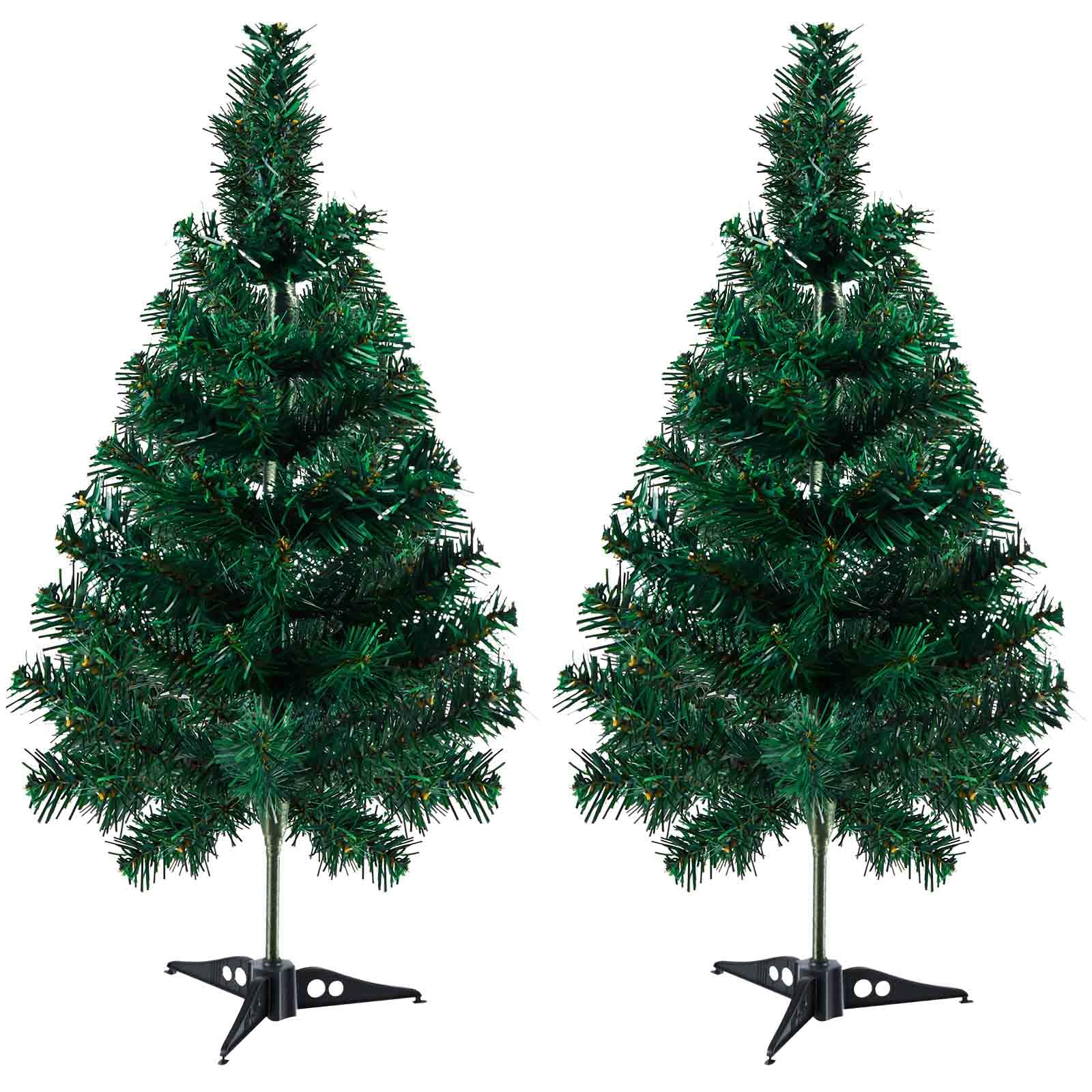 leyndo 2 pack 23.6 inch artificial christmas tree mini tabletop pine tree diy christmas table decor for home office winter holiday table top decorations