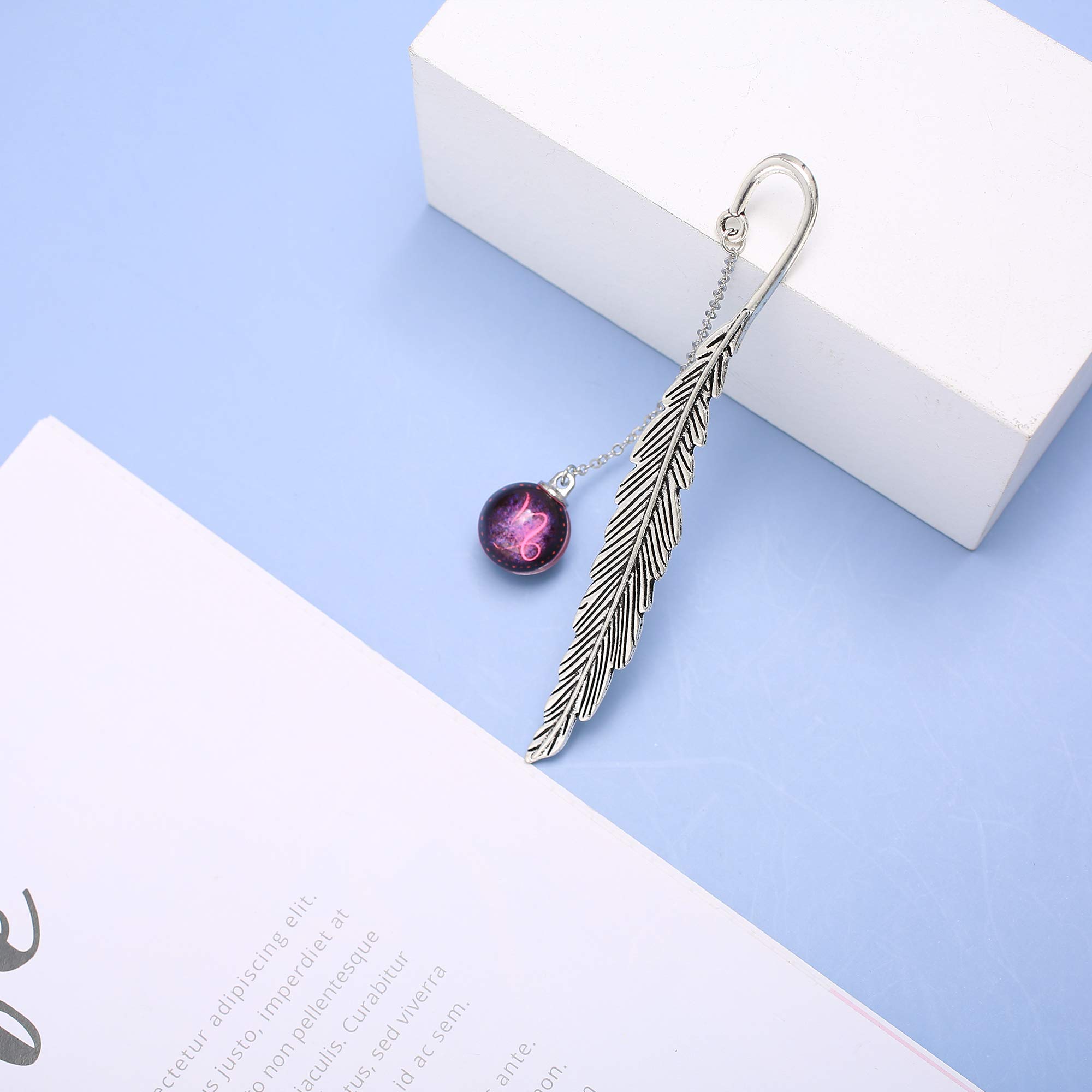 Amazon | Toirxarnの12星座金属羽しおり読書好きや学生、女性、母の日