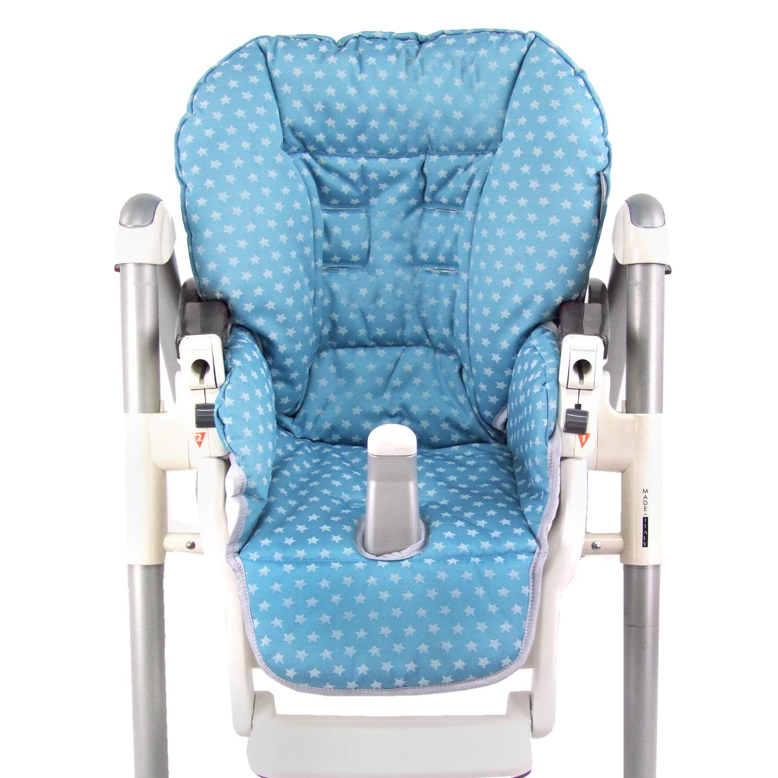 Housse de rechange Bambiniwelt - Compatible avec Peg Perego Prima Pappa Diner (étoiles turquoise)