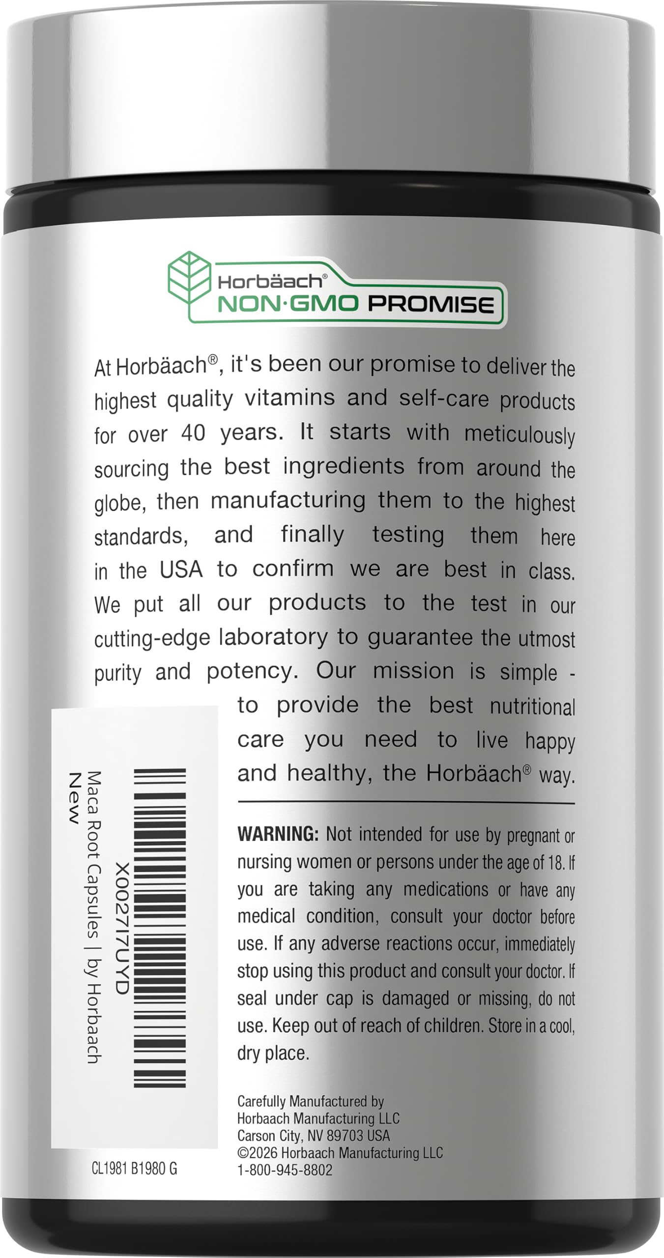 Horbäach Maca Root Capsules for Men and Women | 120 Pills — Amazon image 3