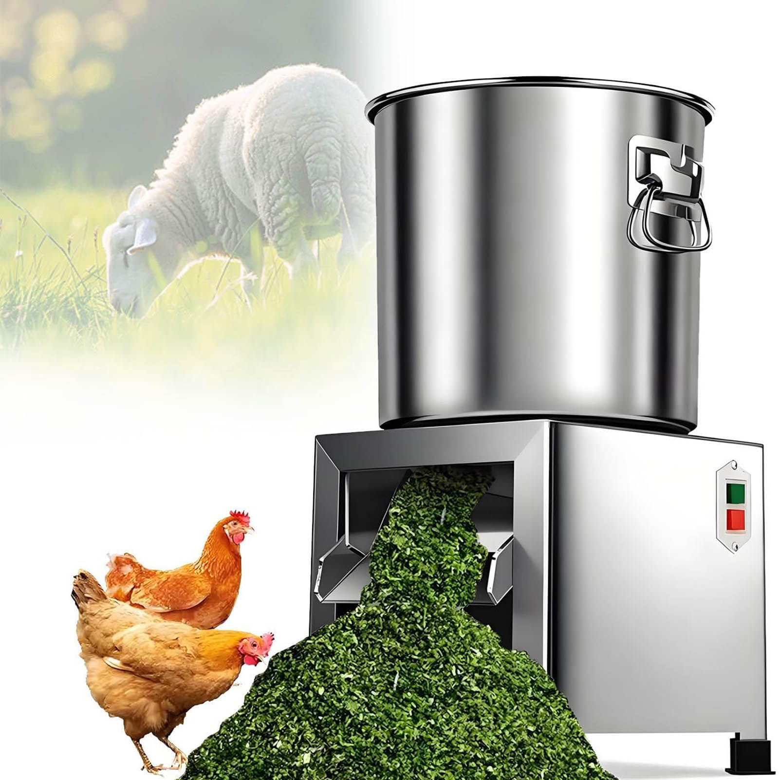 LJLYYDS Commercial Vegetable Chopper, Heavy-Duty Stainless Steel Vegetable Shredder Cutter, Electric Vegetable Dicer Chopper,Large Feed Port 1200W
