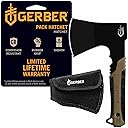Gerber Gear Pack Hatchet - 3.5" Steel Blade Axe with Full Tang - Survival, Bushcraft and Camping Gear - with Mountable Nylon Sheath - Brown