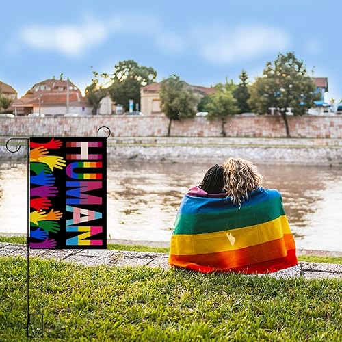 Miniatura 4 de Nepnuser Bandera de jardín del mes del orgullo de lino, decoración de festival de lesbianas gay LGBTQ, decoración para interiores y exteriores