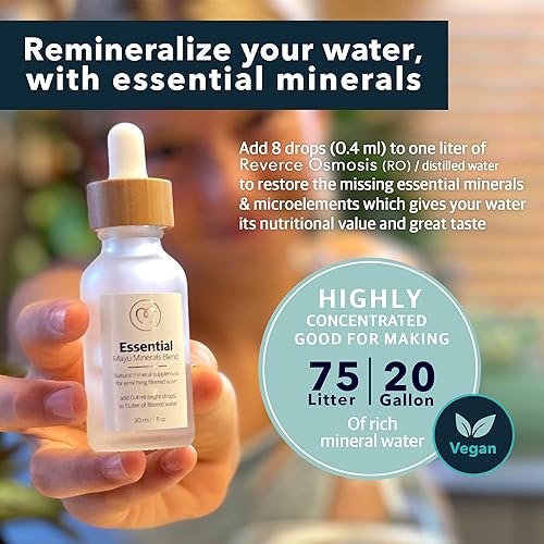 Miniatura 4 de MAYU Jarra de agua Strctured en espiral + gotas minerales concentradas de trazas iónicas (paquete de 3)