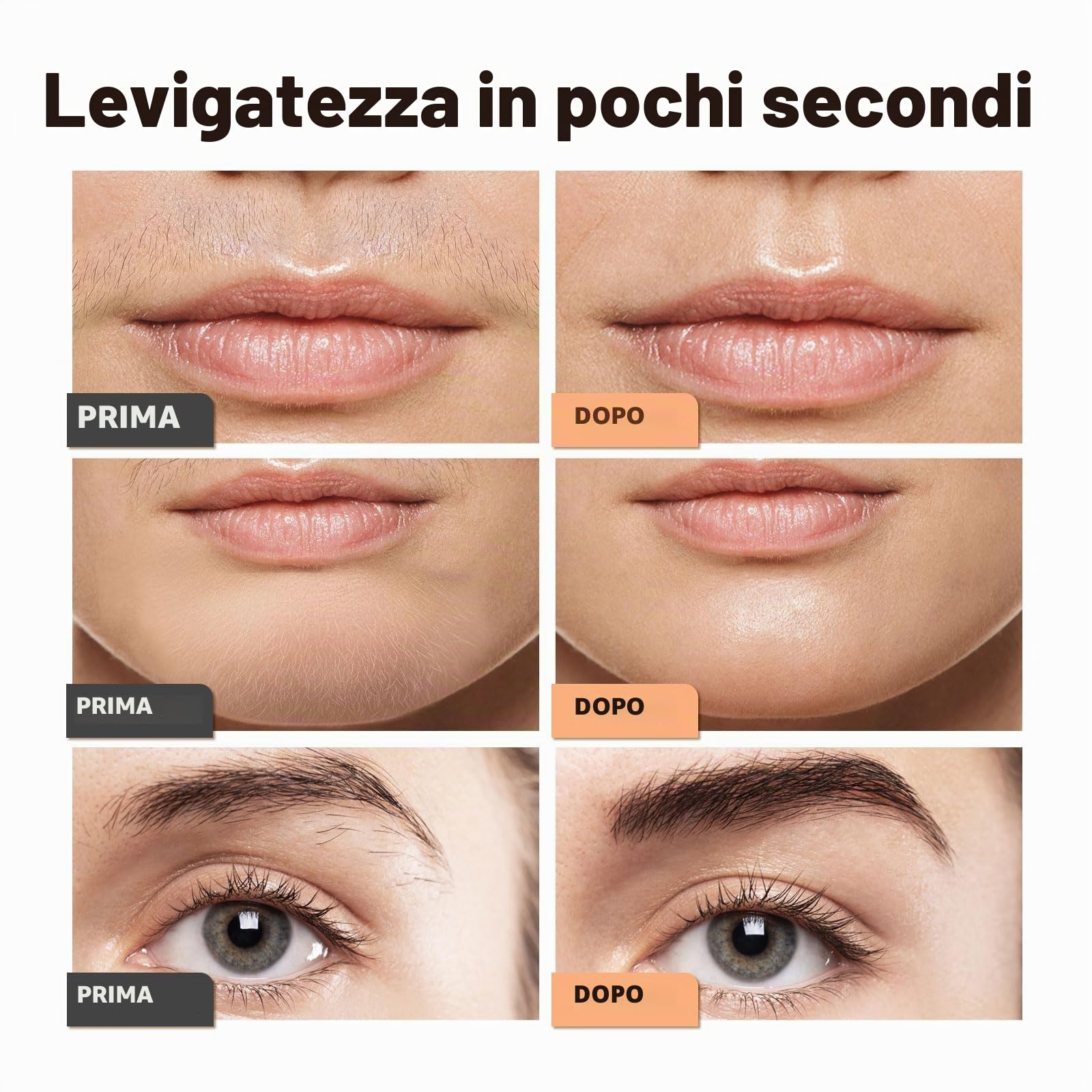 VG VOGCREST Rasoio per sopracciglia e viso: 2 in 1 ricaricabile per la rimozione dei peli del viso e rasoio per sopracciglia, rasoio per il corpo con luce LED integrata (oro rosa)