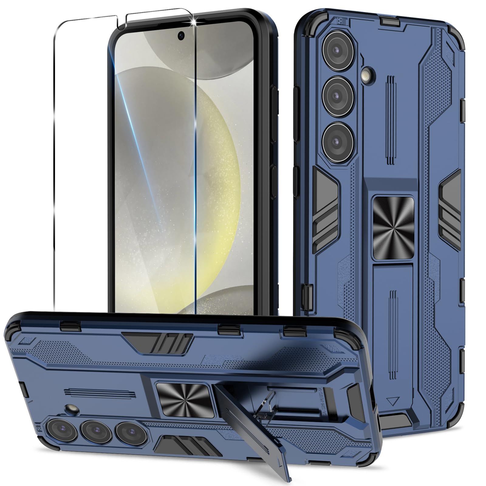 Funda para Samsung Galaxy A13 4G con Cristal Templado Protector Pantalla, Carcasa Antigolpes con Soporte anular metálico, Case Protectora de Grado Militar, Negro — view 260