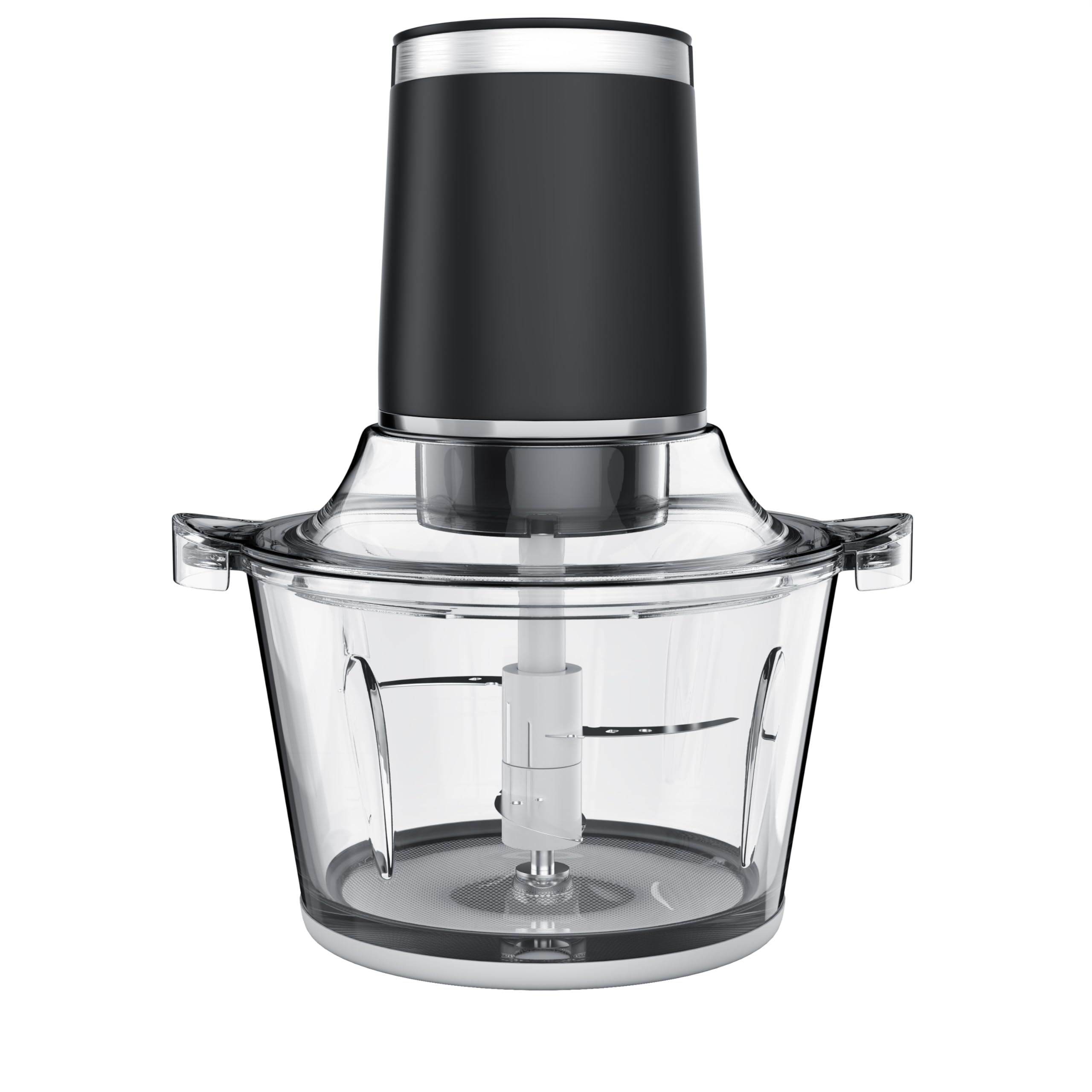 Arendo Multi Zerkleinerer - Universalzerkleinerer mit großer 1,5 Liter Glasschüssel - Food Processor mit kraftvollem Motor - 4-flügeliges Spezialmesser aus Edelstahl- Schwarz Edestahl - 400 Watt