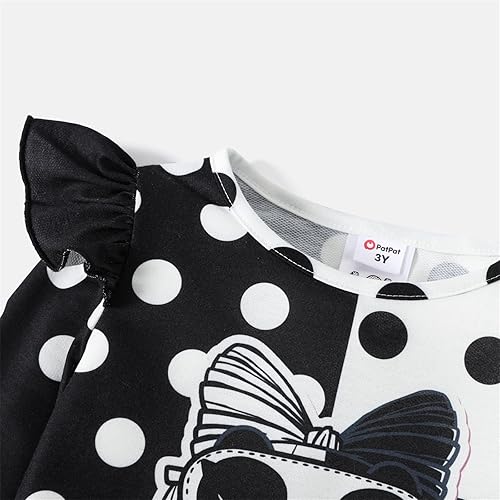 Miniatura 5 de LOL Surprise Vestido de sudadera con capucha para niñas pequeñas con estampado de bolsa manga larga con capucha