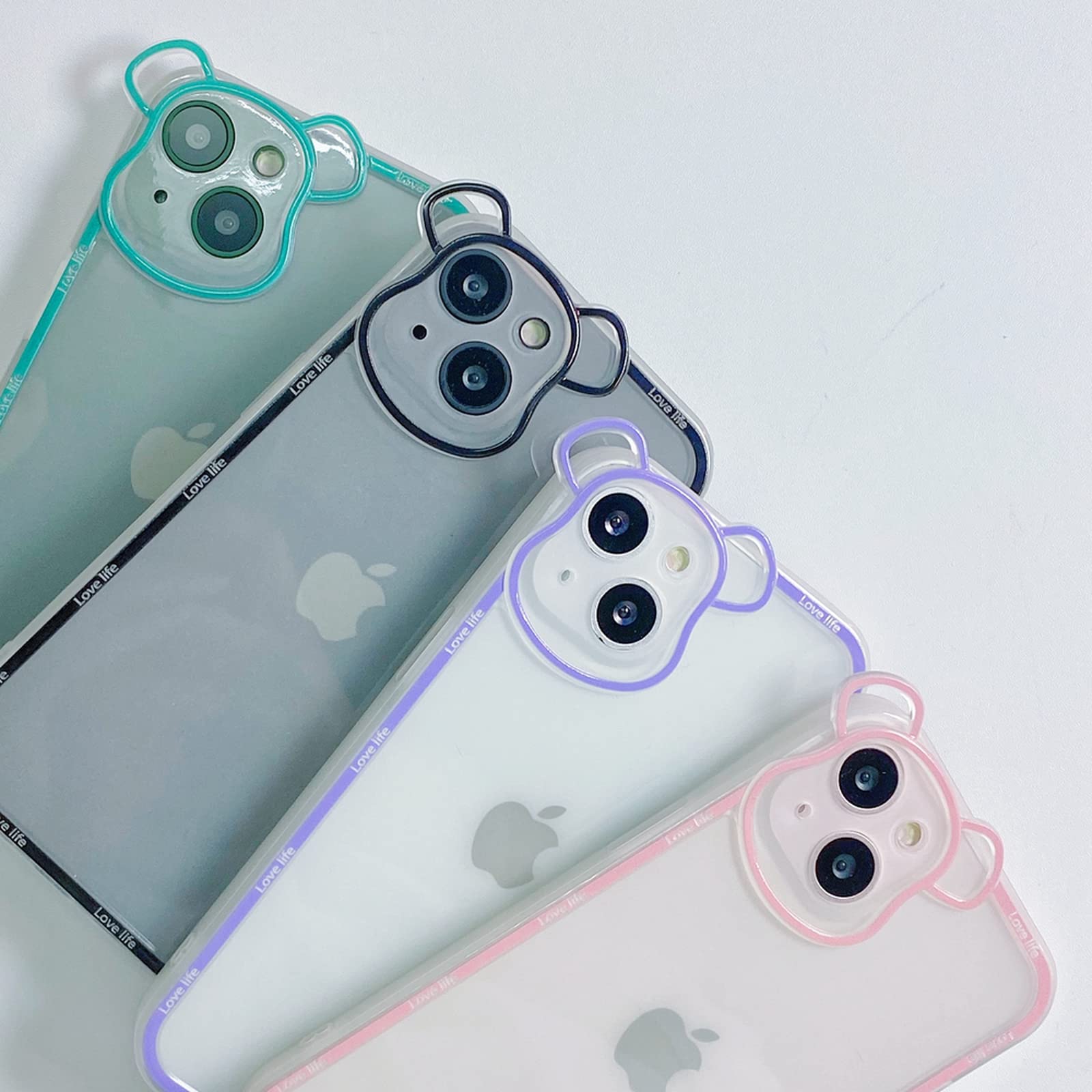 Amazon | Zhiia 漫画クマ耳透明ケース For iPhone 11 12 13 プロ Max X