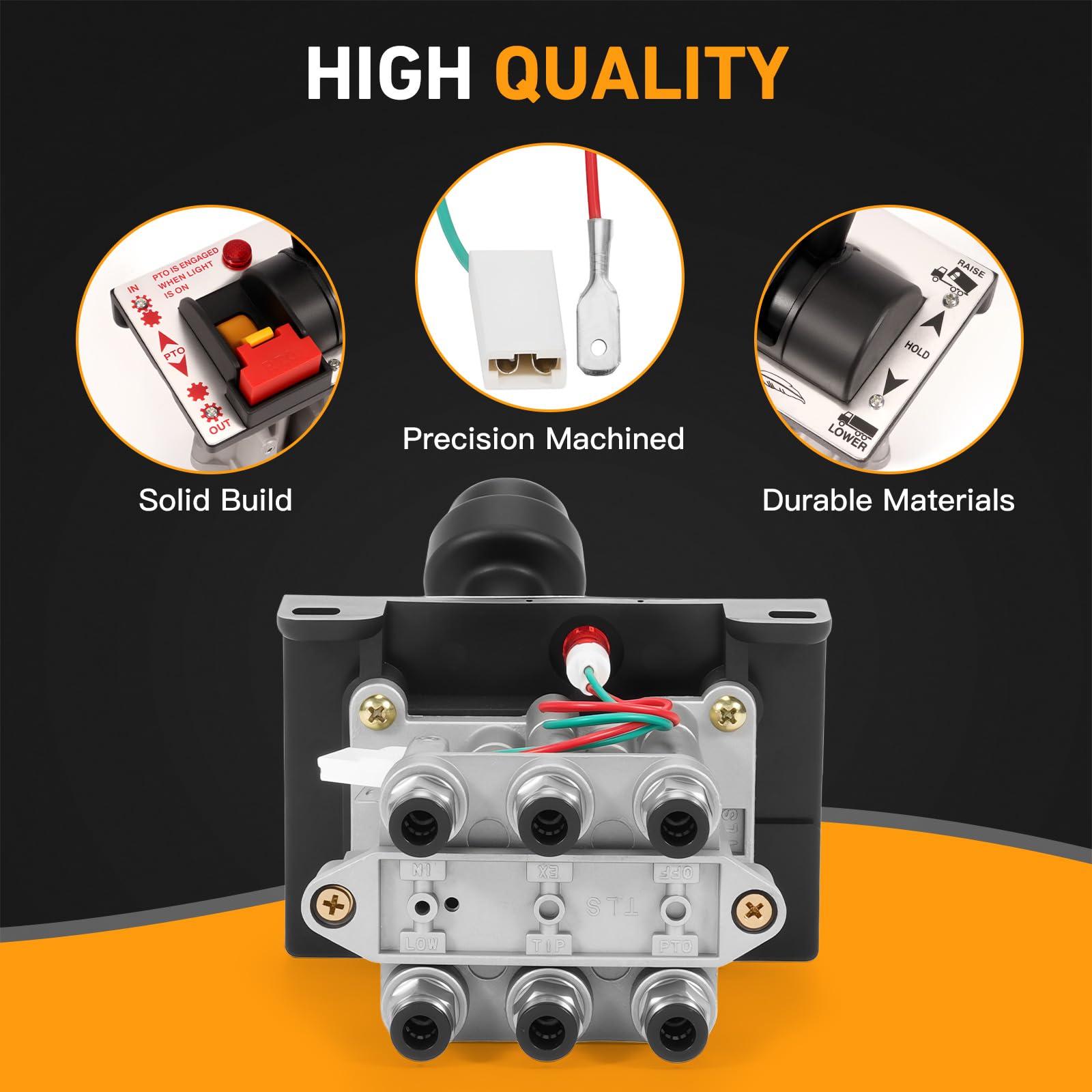 Kit aria valvola di controllo paranco PTO con kickout per impianto idraulico ribaltabile autocarro con cassone ribaltabile, doppia valvola K90 con interruttore PTO, torre consolle, tubo aria