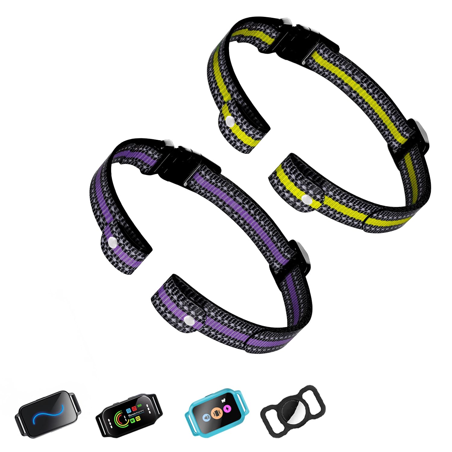 Aikko Paquete de 2 correas de repuesto de grado profesional para collar electrónico de perro, collar de entrenamiento ajustable con hebilla segura para todas las razas, compatible con la mayoría de