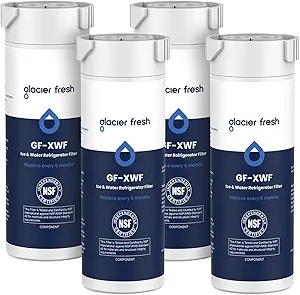 GLACIER FRESH XWF Replacement for GE XWF Refrigerator Water Filter Pack of 4 (Not XWFE)