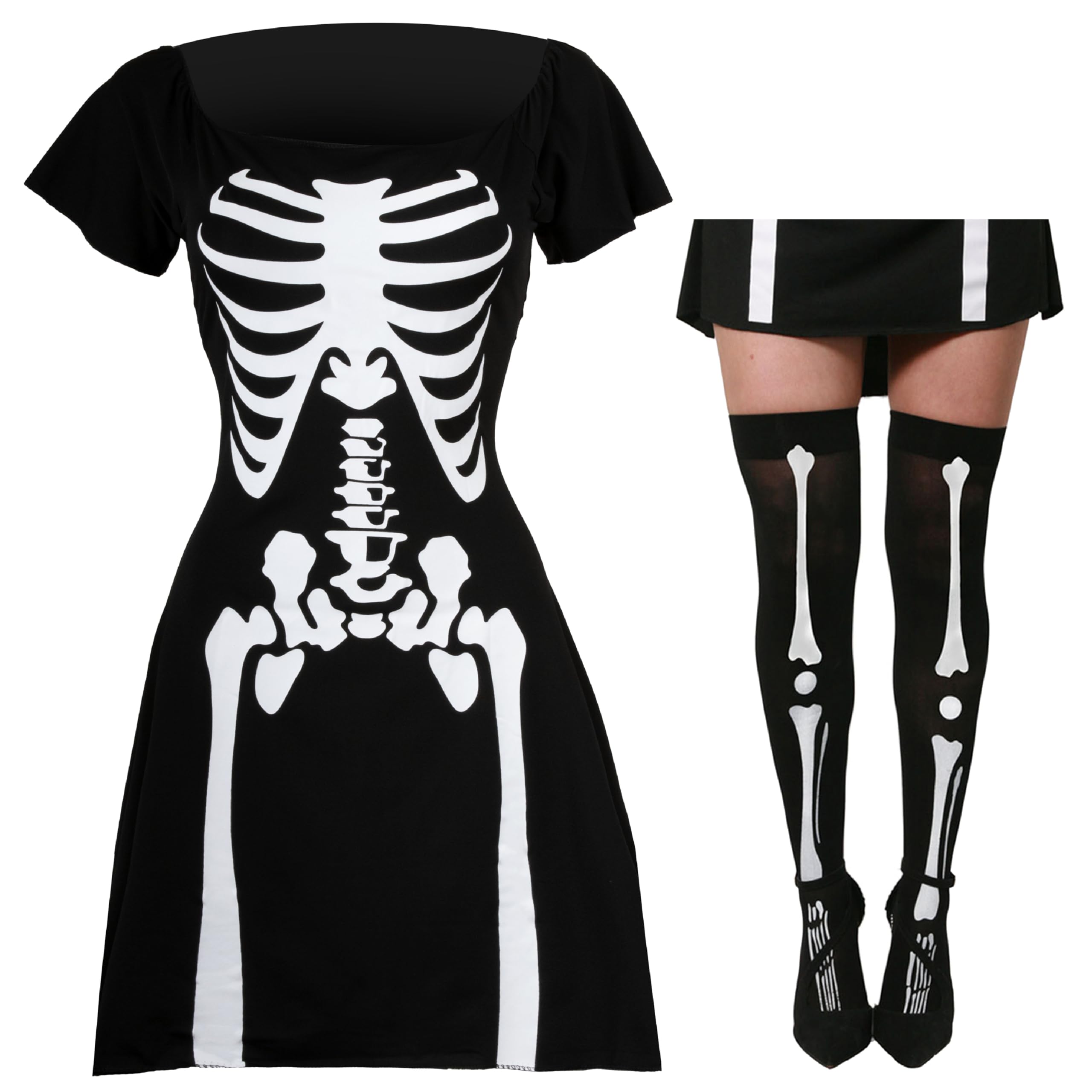 chinese dress ladies Bare Bones Ladies Skeleton Fancy Dress Costume Small – Latifs main image 1