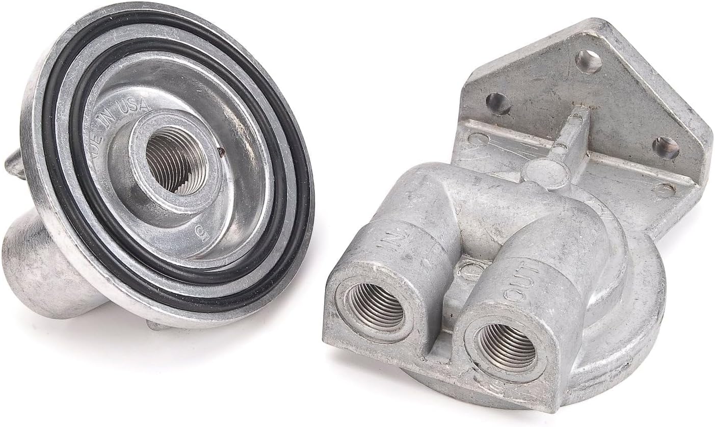 JEGS Remote Oil Filter Mount Kit | Diecast Aluminum | Fits 3-1/2 “ OD O-Ring Filter Boss With 13/16 “ -16 | Made In USA | Includes Hose, Clamps, & Mounting Hardware