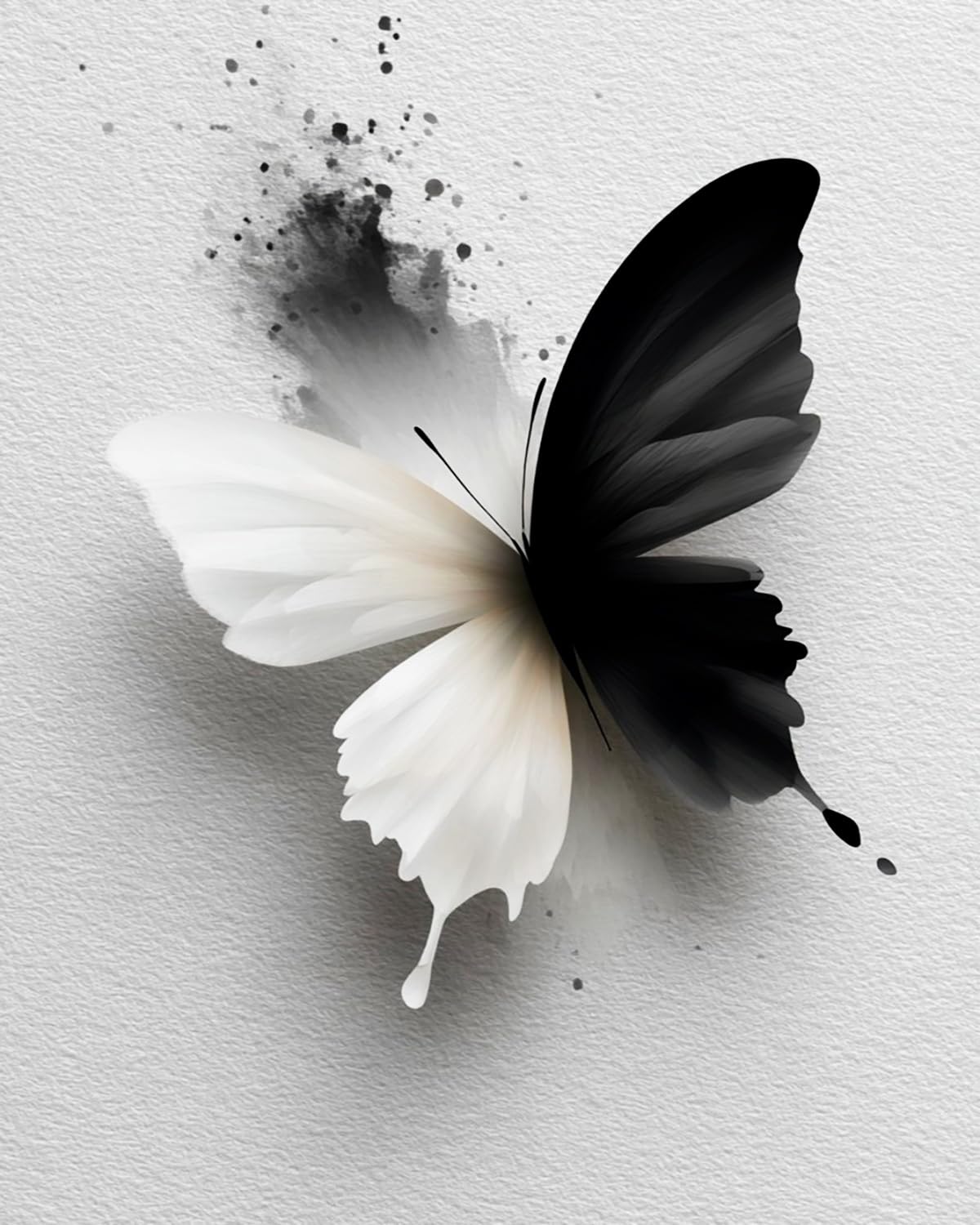 LIUBAISHI Paint by Numbers for Adults – Large 16x20 Canvas | Wall Art Decor for Bedroom, Stress Relief Painting Kit, Hobby Set with Brushes and Paints-Ink Shadow Butterfly Dance
