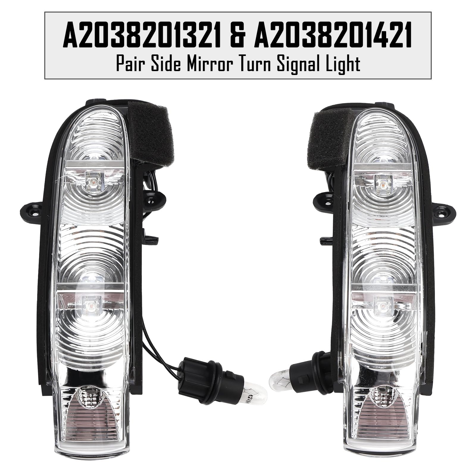 Topteng Pair Side Mirror Turn Signal Light A2038201321 A2038201421 fit für Mercedes-Benz E-Class W211 S211 2002-2006 Facelift, G-Class W463 Facelift