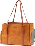 Lasaviin Fashion Dog Purse Pet Carrier Sac en cuir pour petits chiens Cats Puppy, Portable Tote Bag Airline Approuvés Soft-Sided Carriers (Brown)