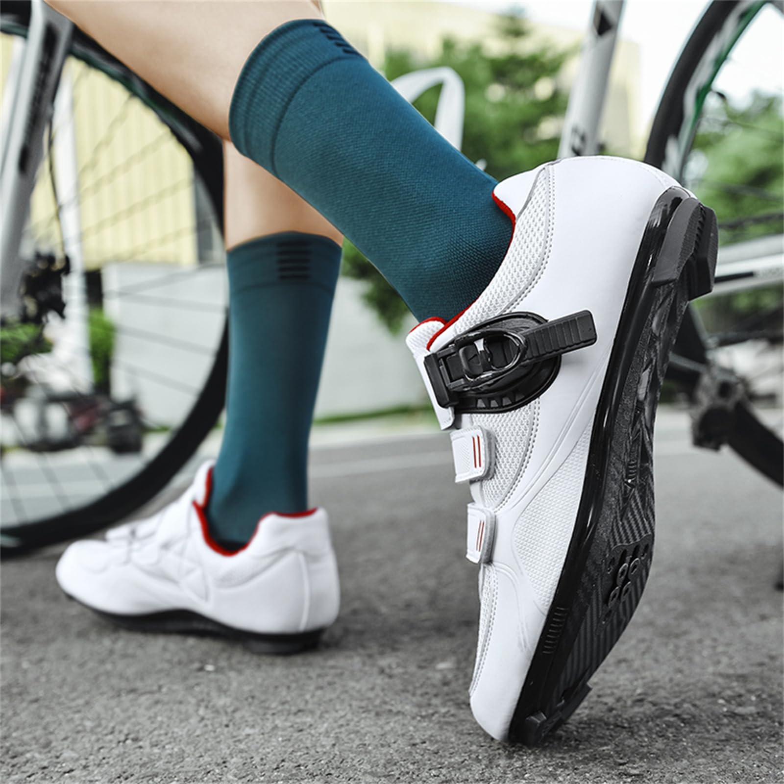 JiuQing Męskie buty rowerowe kompatybilne z butami na rower szosowy Peloton Bike SPD Delta Cleats