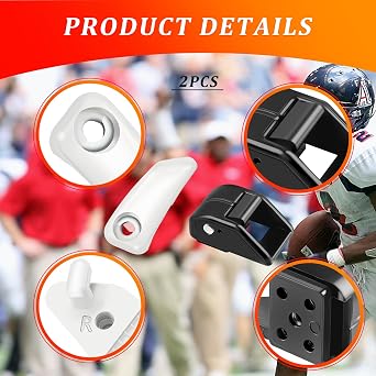 طقم إصلاح حزام الذقن ومجموعة تثبيت الكاميرا - متوافق مع Riddell SpeedFlex، يتضمن مشبكًا وحزام كأس صلب لكرة القدم والبيسبول وخوذات الكرة اللينة، عبوة من قطعتين، أبيض