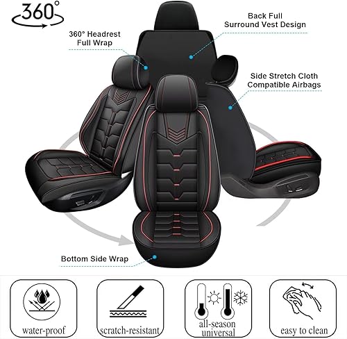 Miniatura 2 de IKABEVEM 2 fundas de asiento delantero de automóvil para Toyota Camry 2002-2024 2025, funda de asiento de piel sintética, impermeable, protector de