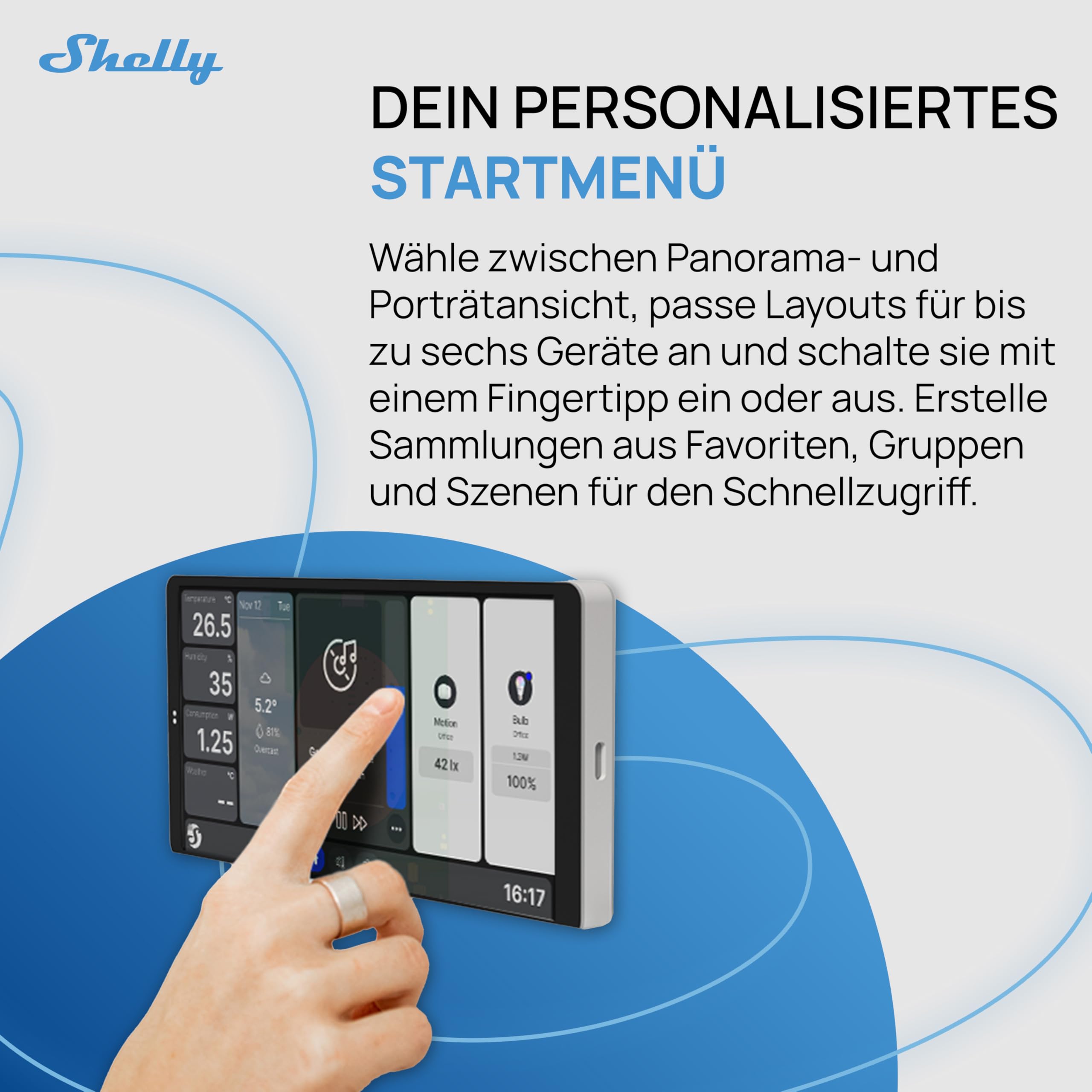 Shelly Wall Display x2 Silver + BLU H&T Silber (Bundle) - WLAN-Smart-Home-Bedienfeld, Thermostat, Integriertes 5A-Relais, Neutralleiter Erforderlich, Umweltdaten, Steuerzentrale, Alexa & Google Home