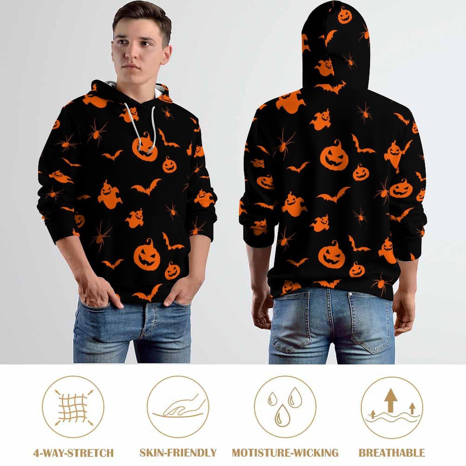 Amazon.com: TecEr Halloween-pattern-orange-black Men's