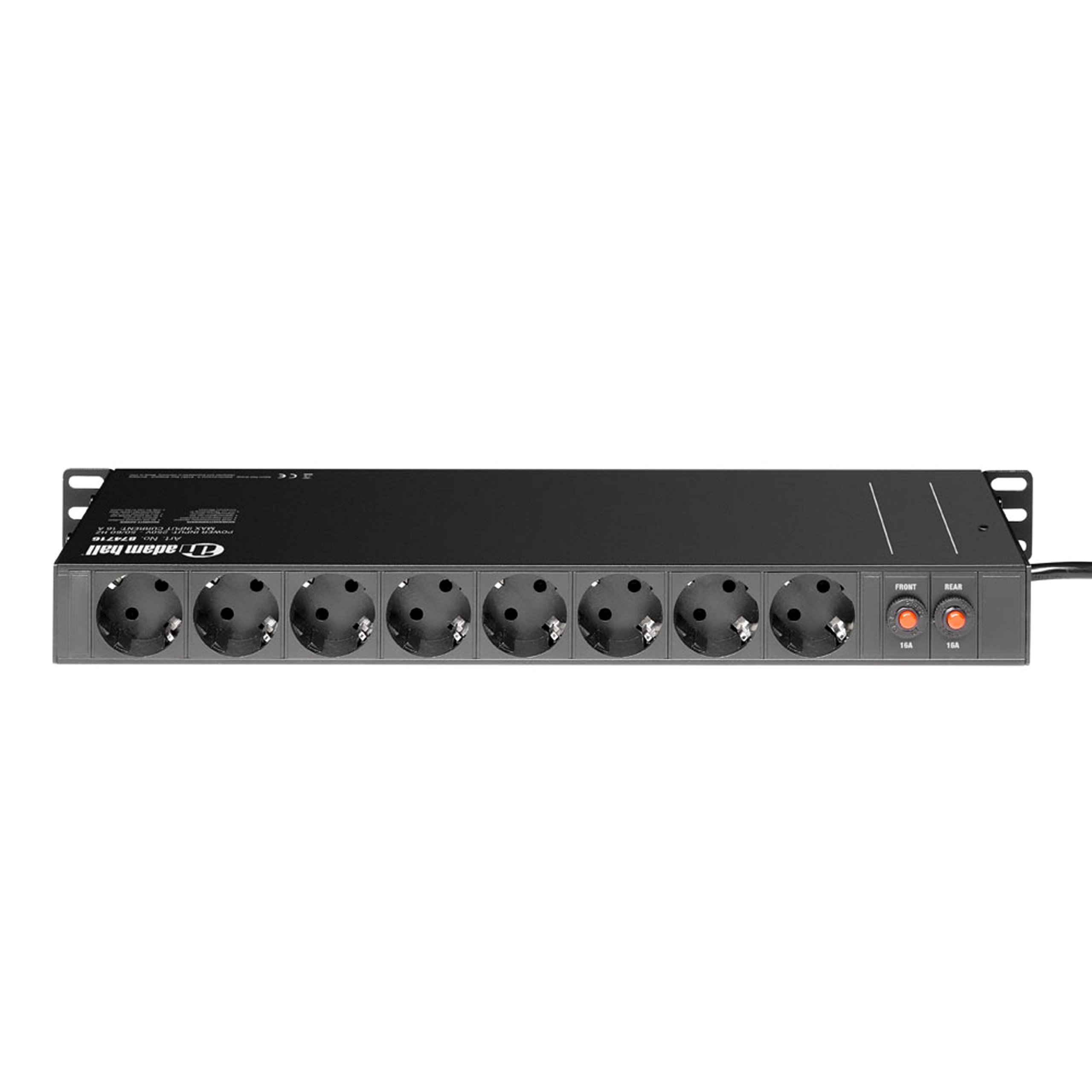 Adam Hall 19" Parts 874716 - Base de enchufes para rack de 19" con 16 tomas