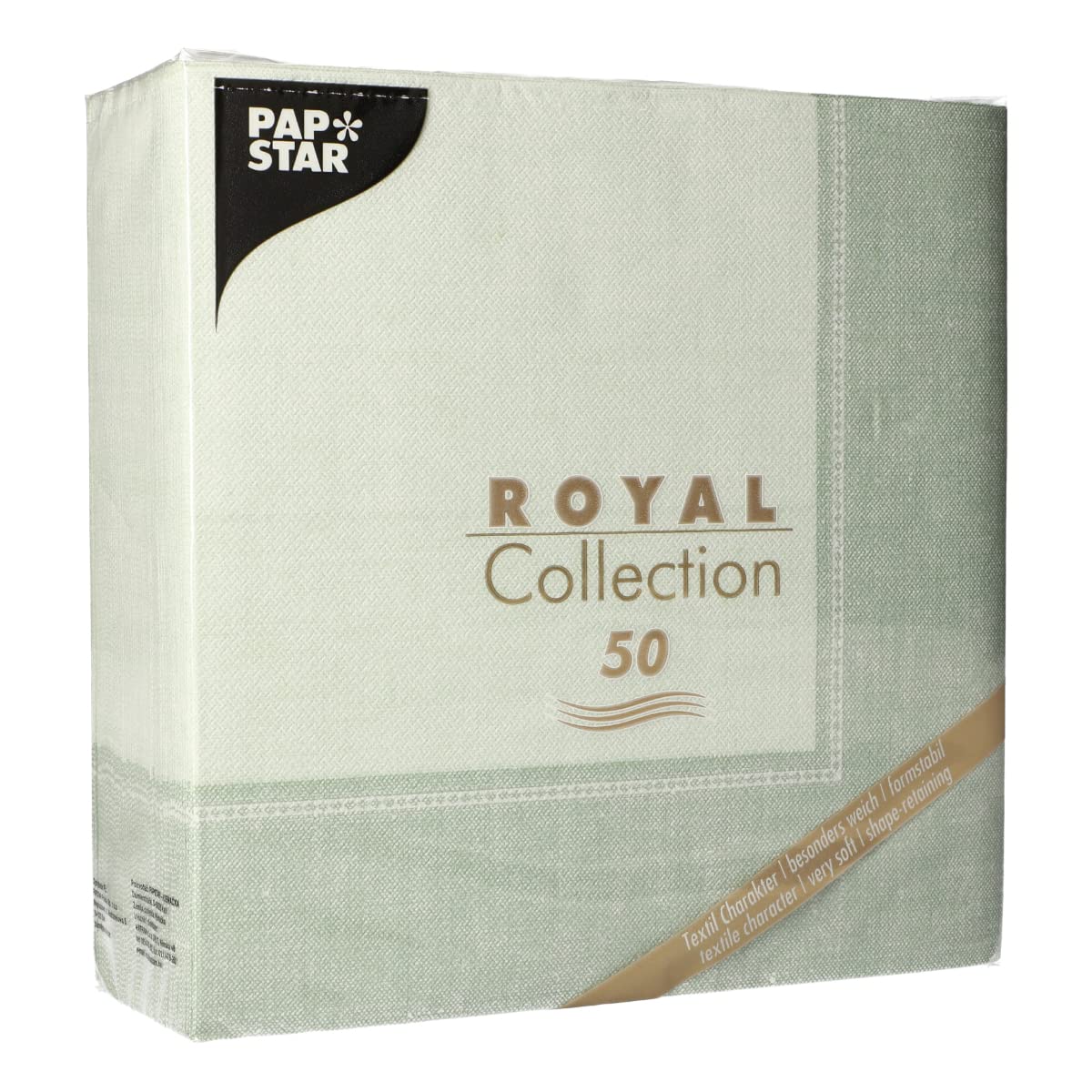 50 Napkins Royal Collection 1/4 Fold 40 cm x 40 cm Jade Green Linum