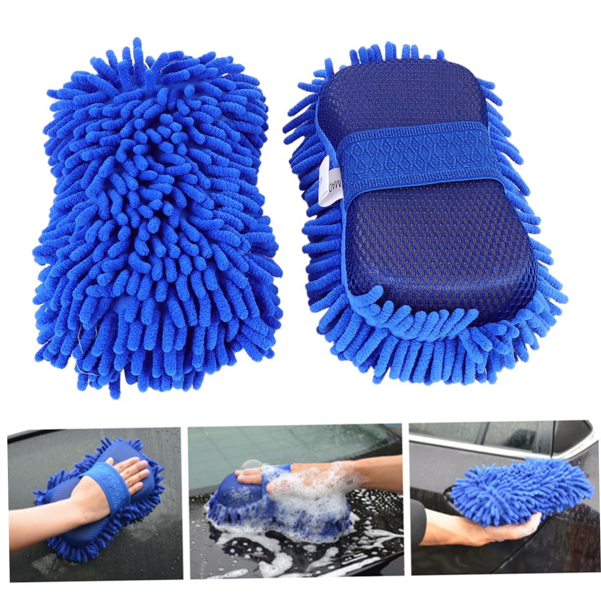 ULTECHNOVO 6pezzi Guanti Per Lavaggio Auto Leggeri e Resistenti Strumento Di Pulizia Per Auto Guanti Per Lavaggio Carro Microfibra