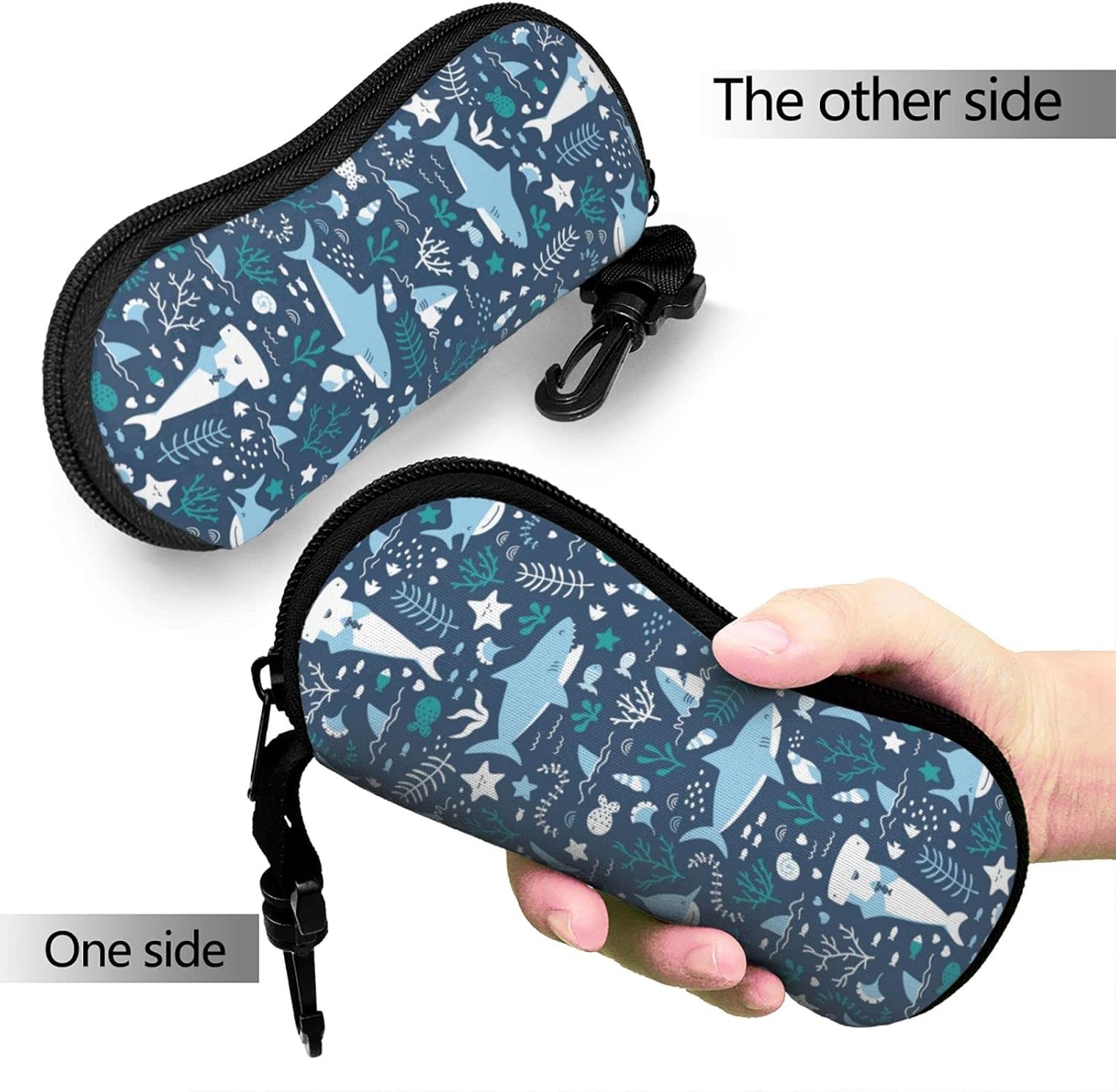 Soft Sunglasses Case for Men Women, Ultra Light Neoprene Zipper Eyeglass Portable Glasses Case with Belt Clip