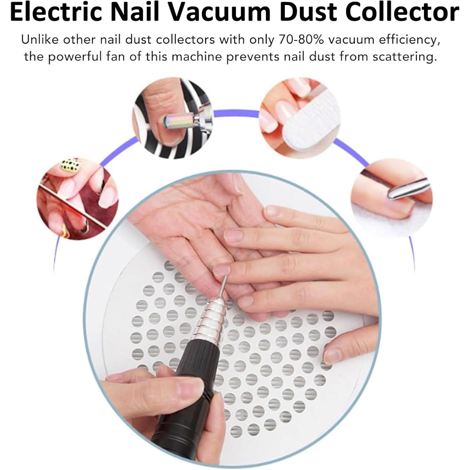 100-W-Maniküre-Staubabsauger, Nagelstaubabscheider Mit 4 Ventilatoren Und Feinfilter Für Nagelstudios, Zuhause Und DIY-Nagelkunst