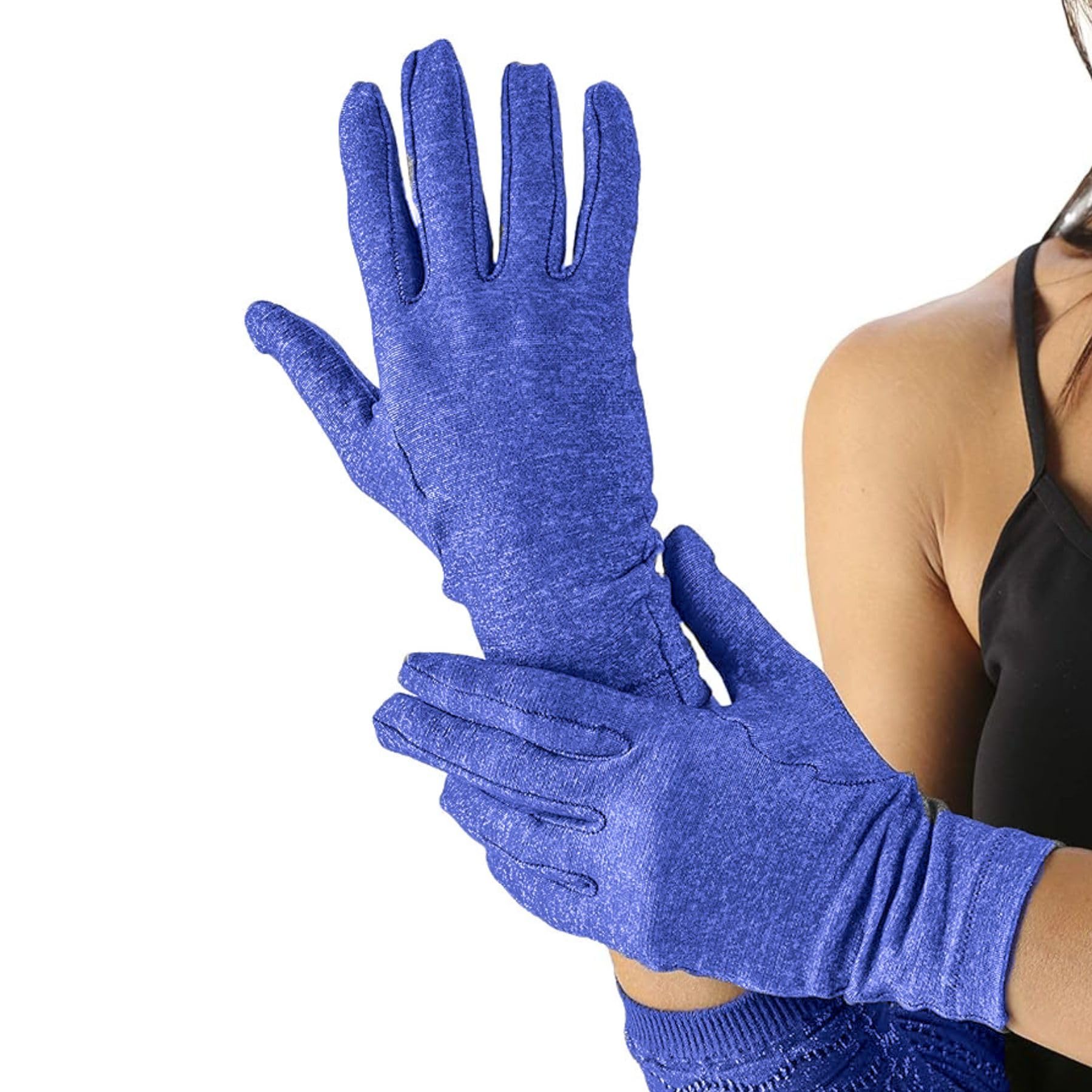 Spikenergy Guanti Per Artrosi Alle Mani Elettro Magnetoterapia - Usati come Polsiera per Tendinite, Artrite, 2Calzini Antimicotico in omaggio, Dispositivo Medico Detraibile-Made in Italy, Blu S-M