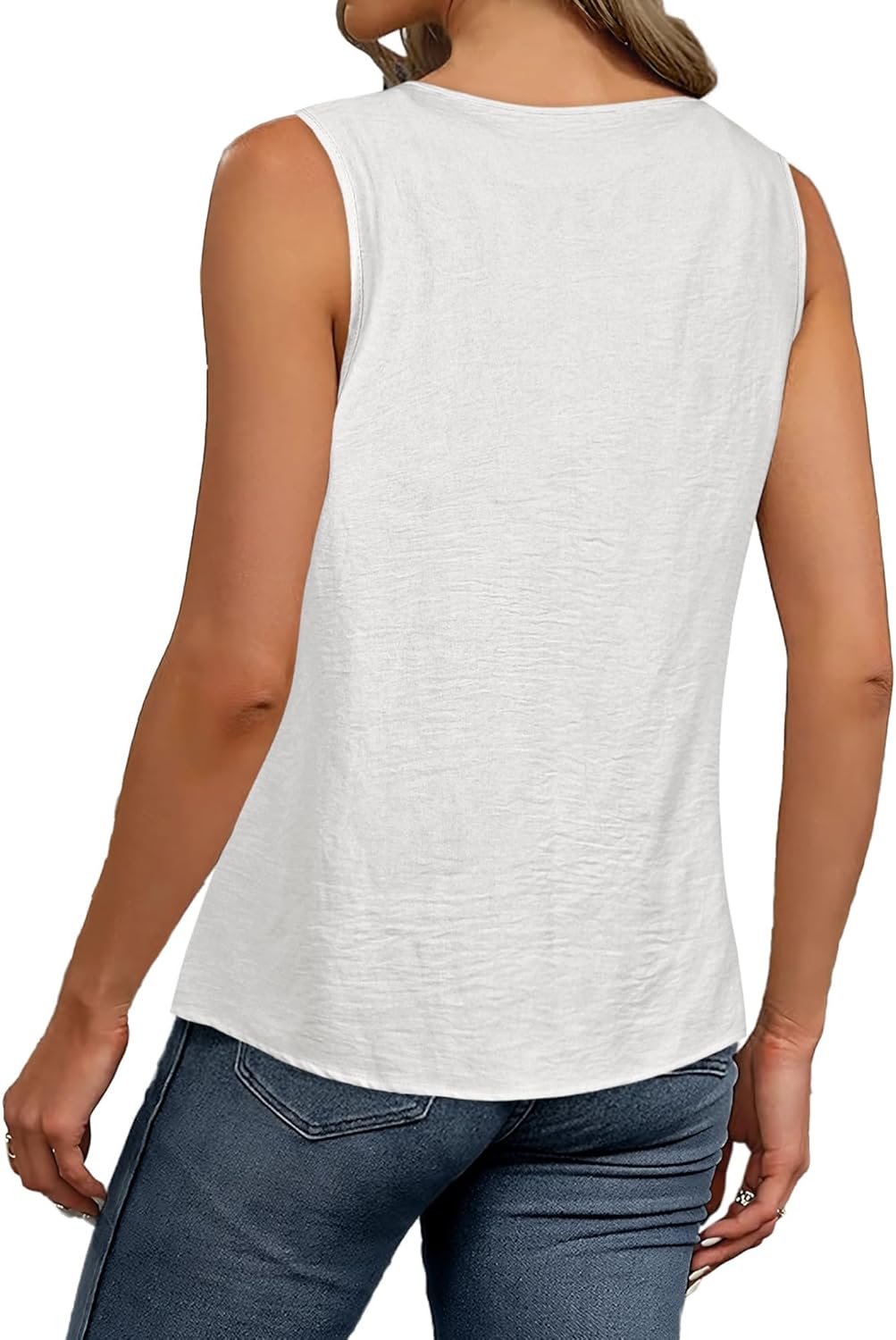 rosemia Womens Tank Tops Summer Sleeveless Blouses Business Casual Basic Shirt - Image 3