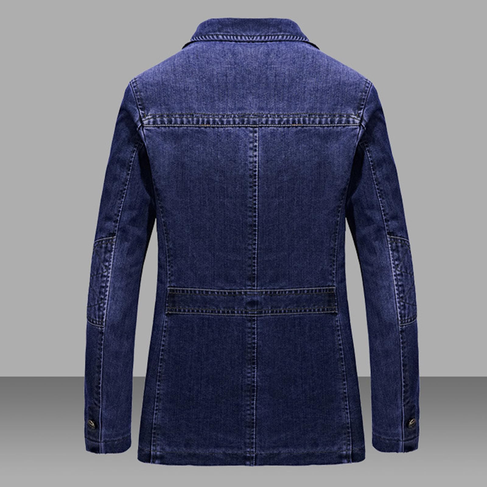 Giacca di Jeans da Uomo, Giubbino Uomo Primavera, Risvolto Manica Lunga Giacca di Costume Classico Denim Cotone Loose Tuta Affari Blazer Giacca con Tasche Giubbino Jeans Giacca in Denim Denim Jacket