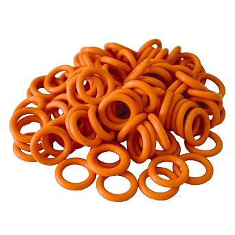 100-Pack 1/4" Pressure Washer O-Rings for Quick Coupler Compatible with M22 Connectors, High Temperature & Oil Resistant Replacement Seals Kit with Reusable Storage Case Orange