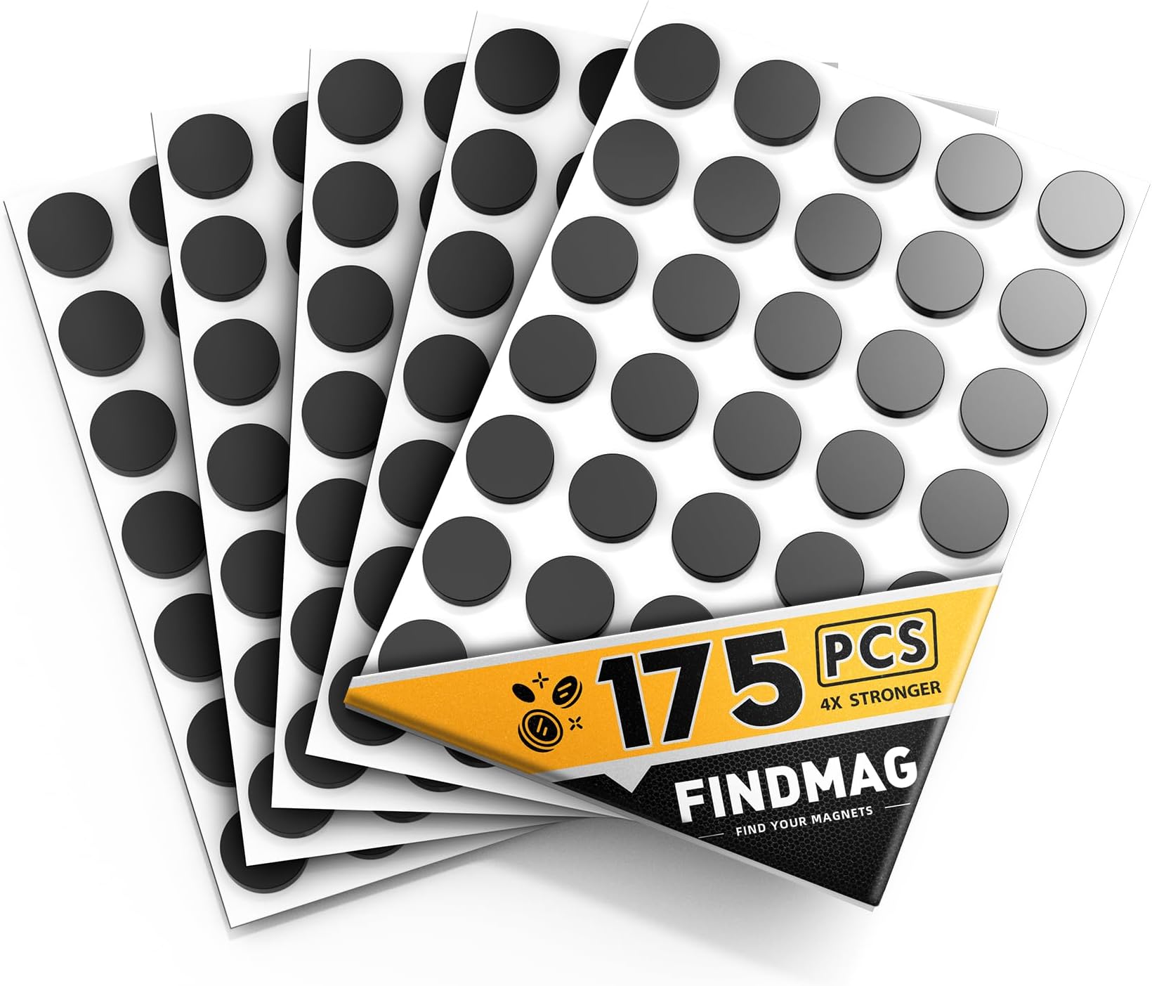 175 Pcs Round Magnets with Adhesive Backing, Magnetic Tape, Magnet Strips, Flexible Self Adhesive Magnets for Crafts, Magnetic Strips Small Sticky Magnetic Dots for Hanging & Organizing Light Objects