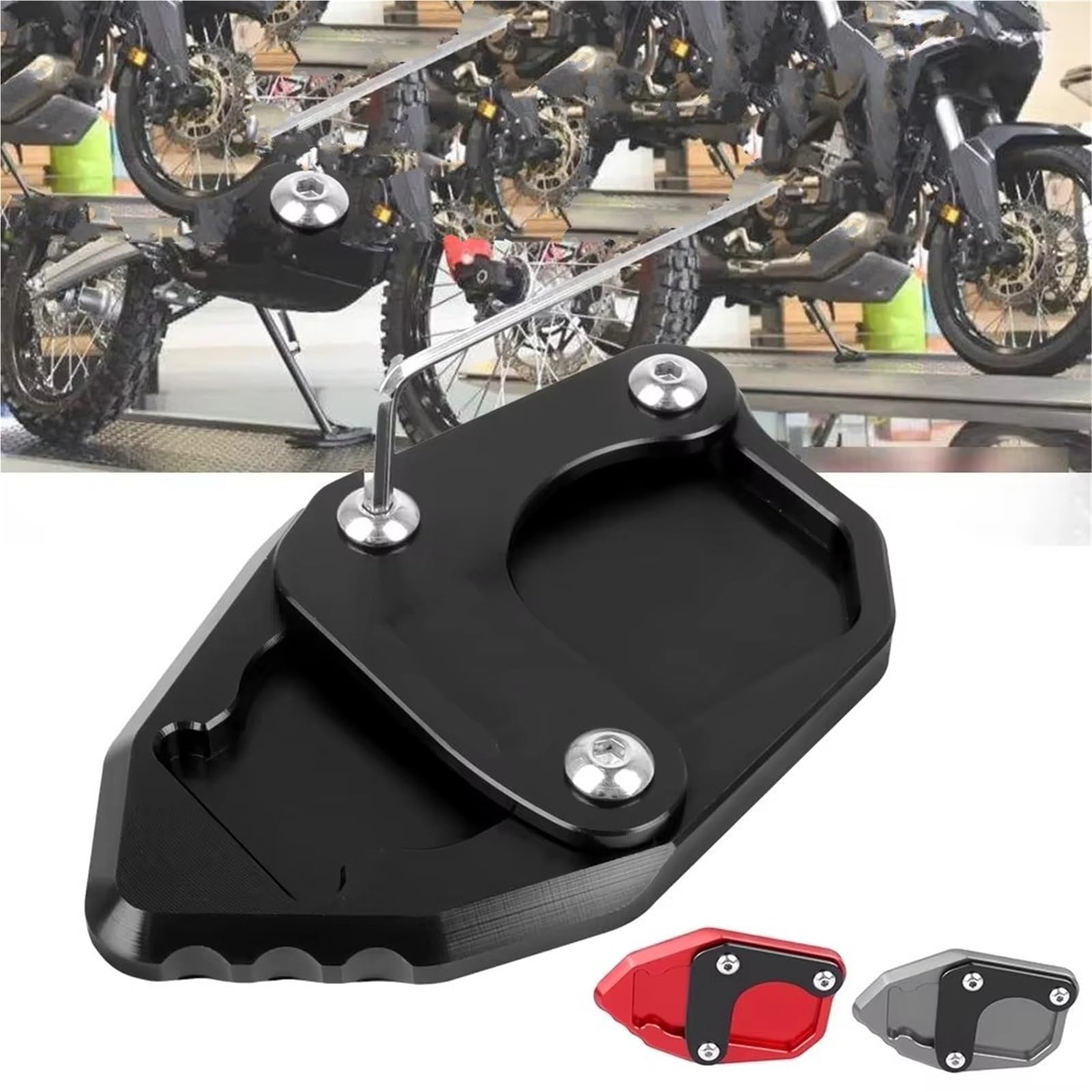 Cavalletto Moto Laterale Piastra Di Estensione Per Cavalletto Per CRF 300 L Per CRF 300 Per Rally | Piastra di supporto per pad di estensione per cavalletto per moto Allarga il laterale