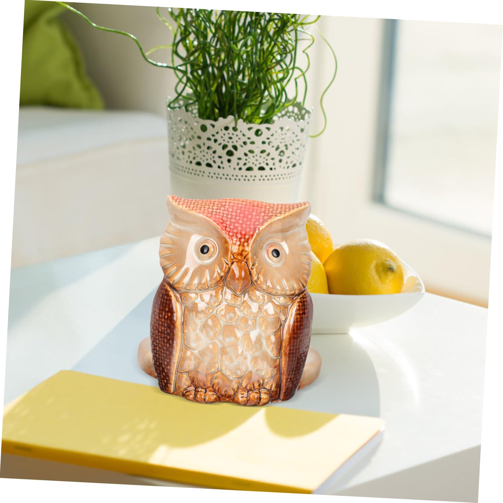 Housoutil Portarotolo Di Carta a Forma Di Civetta in Ceramica Per Scrivania e Cucina