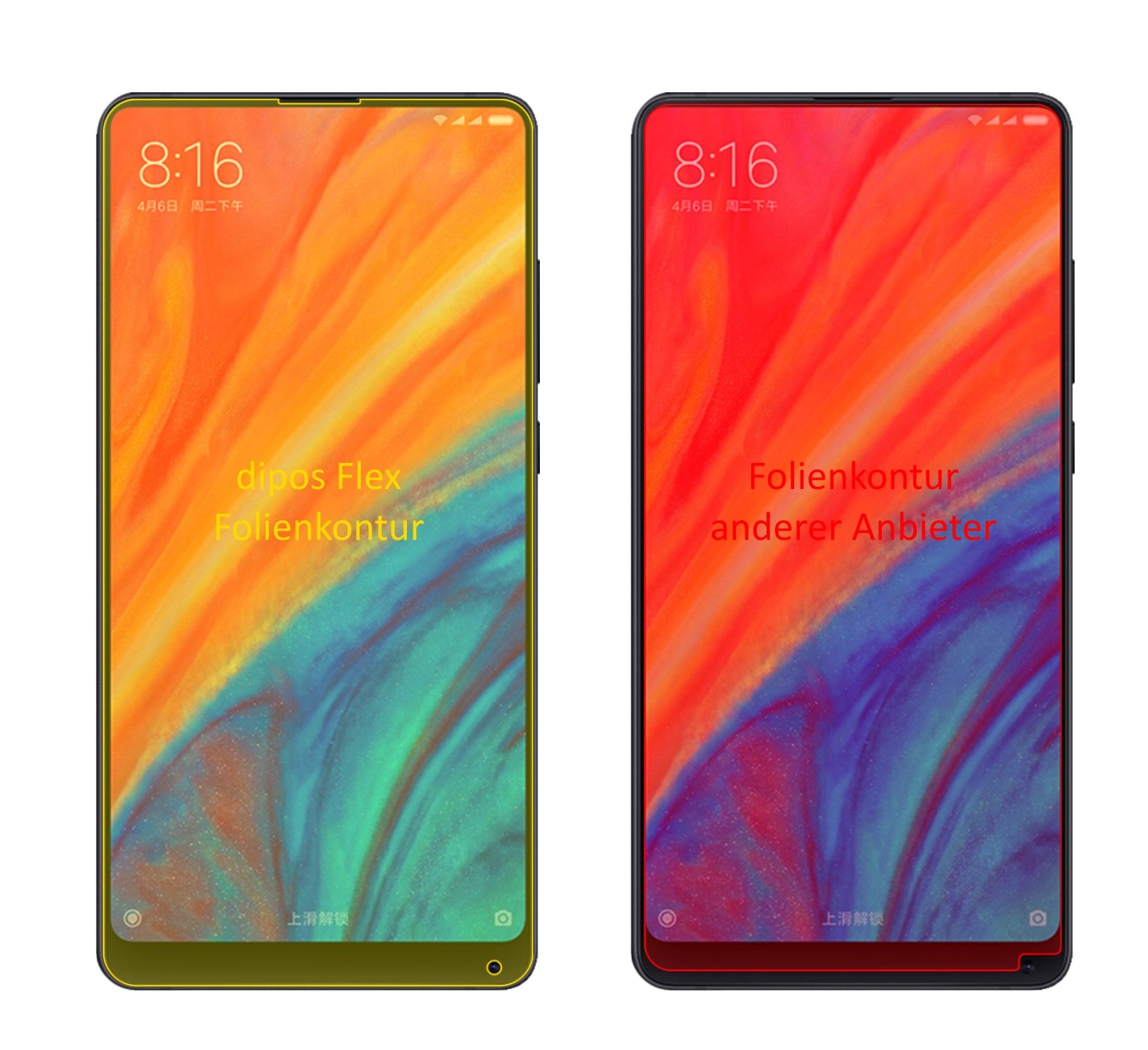 Dipos FLEX 3x Pellicola Protettiva Per Vernee Mix 2 – Copertura Totale Display Curvo, Anti-Urto, Garanzia 10 Anni