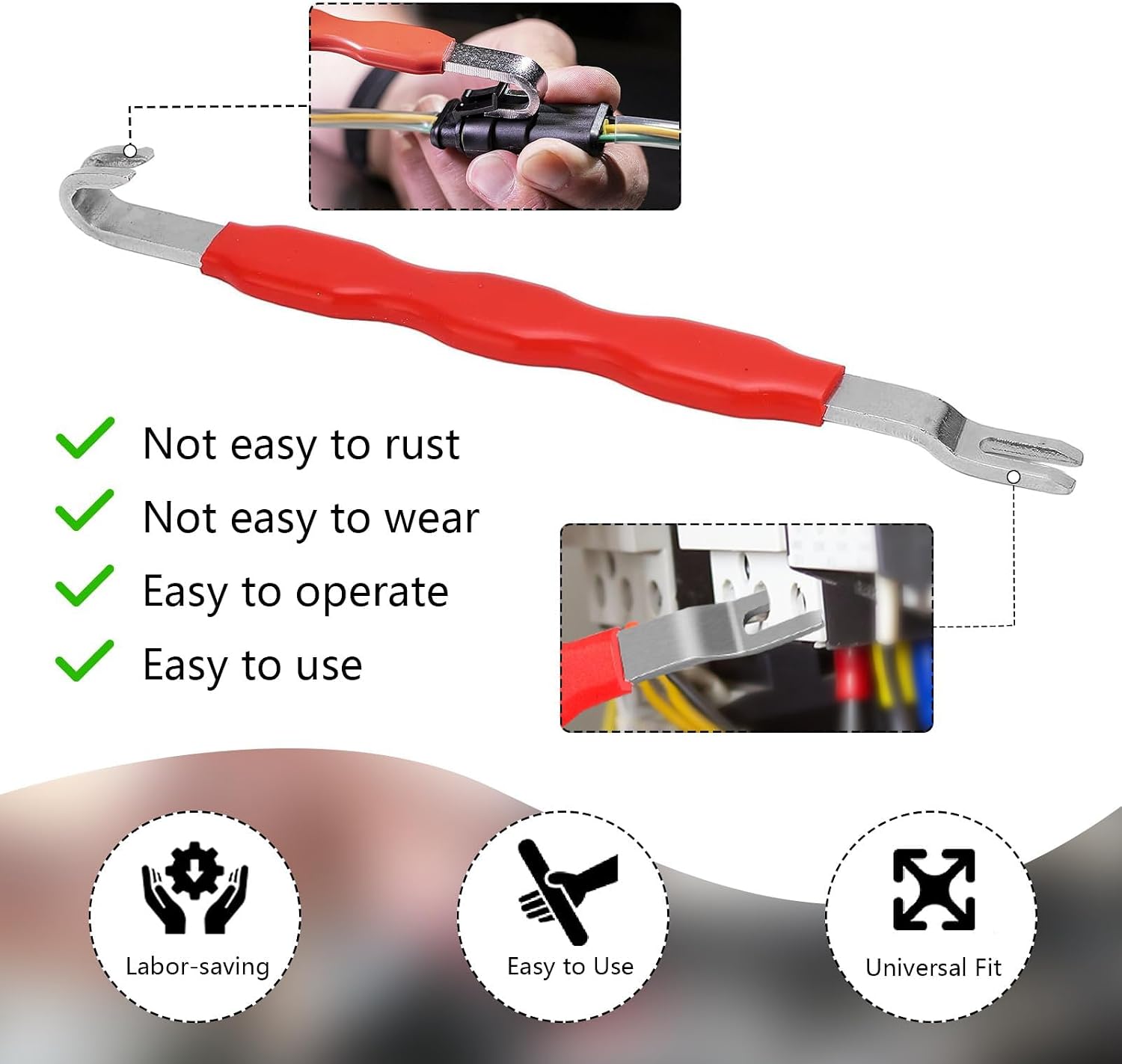 Automotive Electrical Connector Separator,Terminal Release Remover Tool 13120,Dual End Wiring Harness Disconnect Tool for Most Cars Trucks(Red