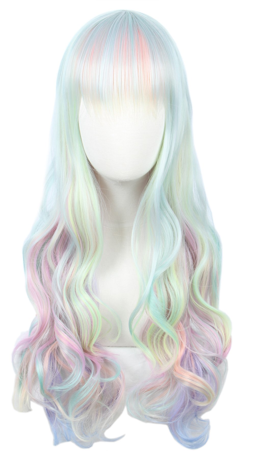 Linfairy Womens Blonde Wig Costume Cosplay Wig + 50cm Ponytail: long ombre