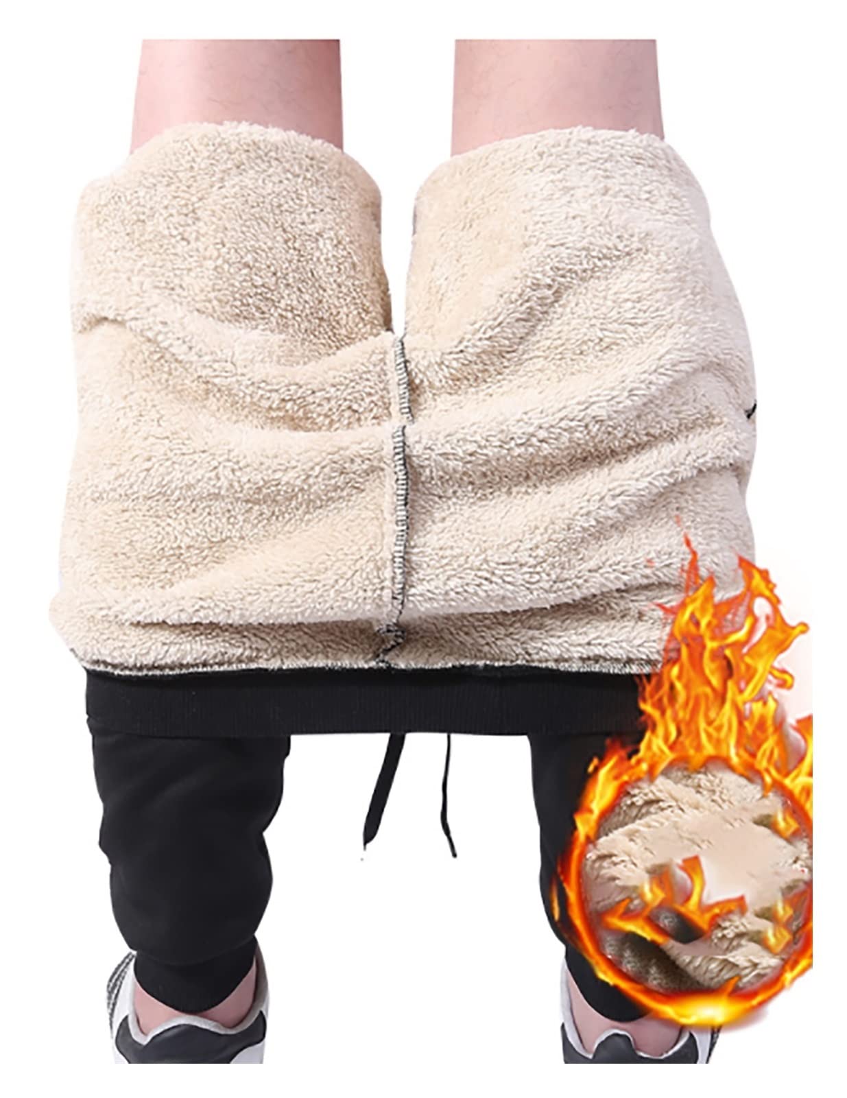Pantalons De Survêtement for Hommes, Pantalons Thermiques en Polaire Épaisse, Hiver Extérieur, Pantalons De Loisirs Chauds, Pantalons De Sports De Loisirs Doublés en Polaire Homme Pantalon