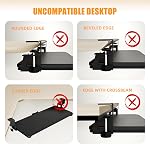 ERGOMAKER Keyboard Tray Under Desk 25.6"×11.8" (65×30cm), Ergonomic Sliding Keyboard & Mouse Tray Adjustable Slide Out Easy Assembly, Suitable for Office/Home/School (Black)