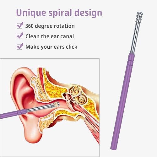 Miniatura 3 de 1 paquete de 6 piezas de kit de eliminación de cera de oído, herramienta de eliminación de cera de oído, kit de limpieza de oídos, limpiador de