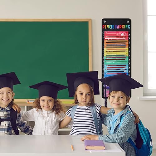 Miniatura 6 de Sabary Organizador de lápices para estacionamiento, organizador de lápices, tela de nailon con ojales y tira magnética para niños, profesores,