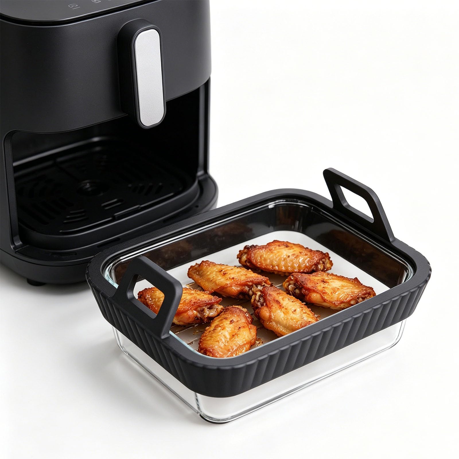 de Cuisson de Plateau d ' Insertion de Panier de poêle à air en Verre incassable avec Une Texture Lisse pour Un équipement de Cuisine Propre et Pratique