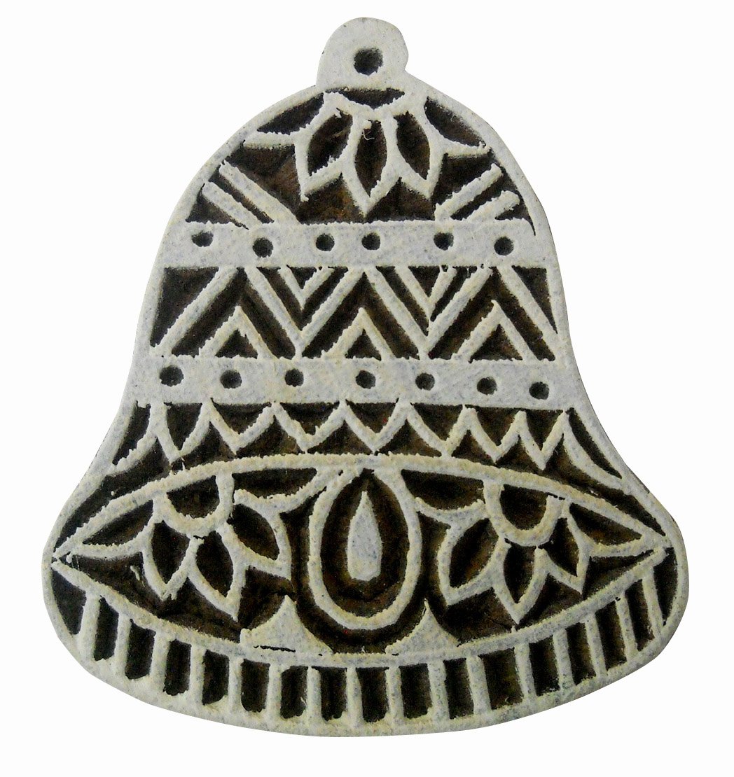 Christmas bell design wooden block stamp/Tattoo/Indian Textile Printing Block