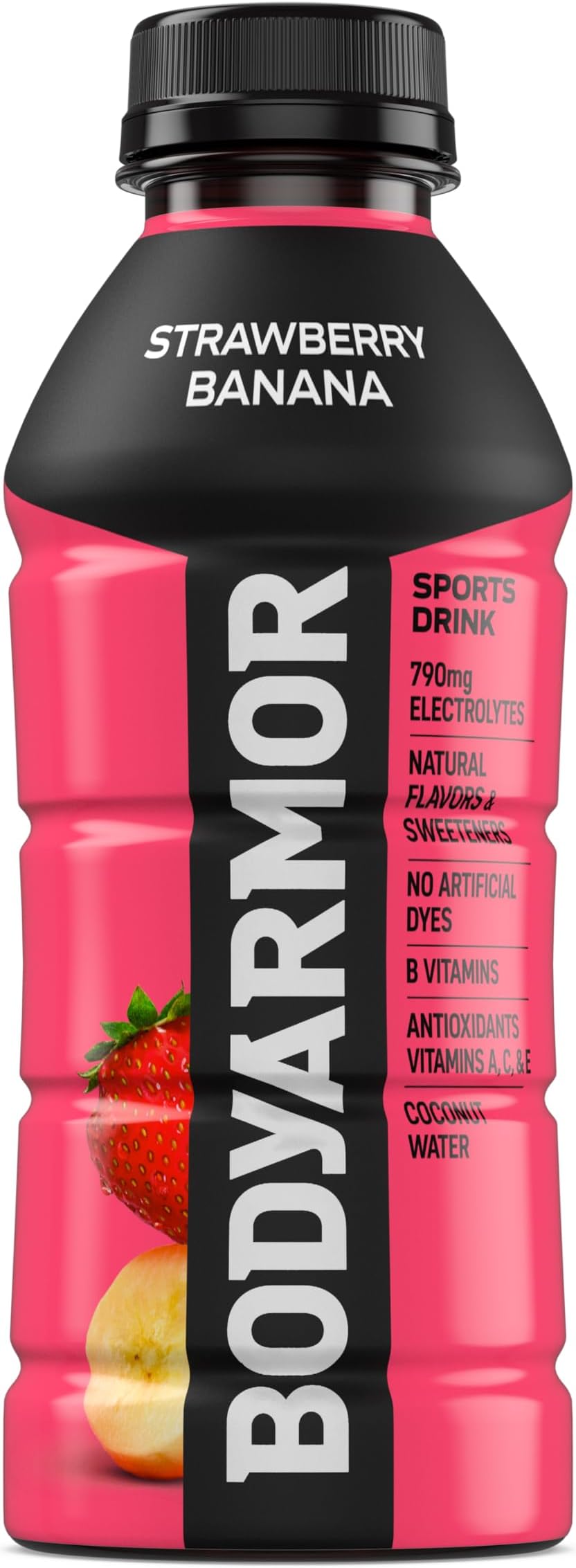 BODYARMOR Sports Drink Sports Beverage, Strawberry Banana, Natural Flavors With Vitamins, Potassium-Packed Electrolytes, No Preservatives, Perfect For Athletes, 16 Fl Oz